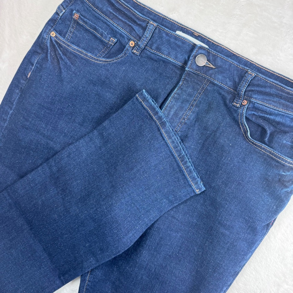 Warp + Weft Amsterdam Slim Jeans Men 34x31 Midnight Blue Dark Wash Stretch Denim